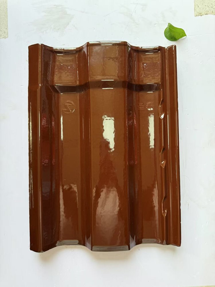 圣泰7斤平拱挂瓦 枣红 300X400